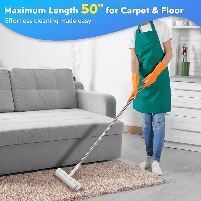 9.49'' Large Lint Rollers for Carpet and Floor, Extra Sticky Giant Rollers - Image 2