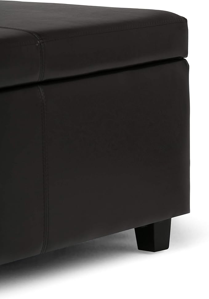 SIMPLIHOME Avalon 48 inch Wide Contemporary Rectangle Storage Ottoman Bench in - Image 6