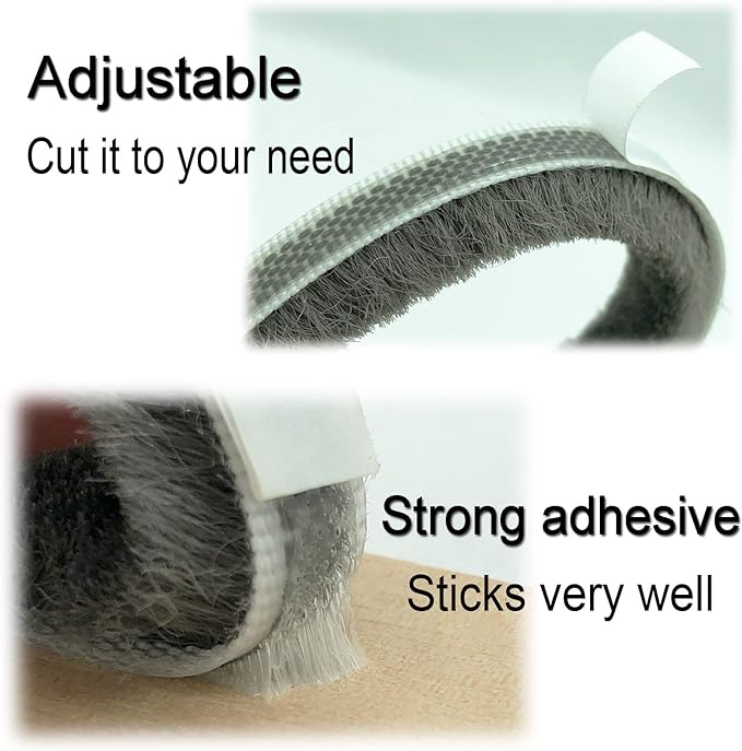 Weather Stripping Brush for Sliding Windows/Doors Frame Side, Pile Self - Image 3