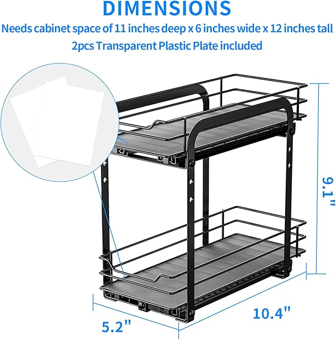 RCHYFEED Spice Organization for Cabinet, 2 Tier Pull Out Spice Rack for - Image 6