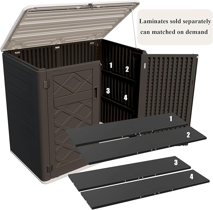 ZZM Large Outdoor Storage Shed, 48 Cu Ft Resin Versatile Storage Cabinet - Image 7