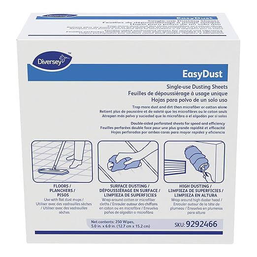Diversey 9292466 EasyDust Single-use Dusting Sheets, Disposable Multisurface - Image 2