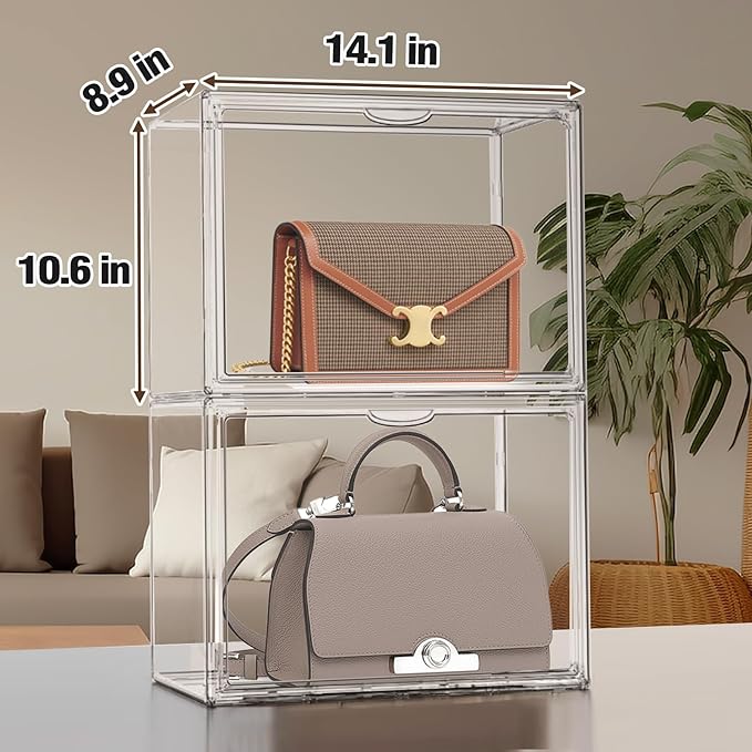1Pack Clear Stackable Plastic Storage Bins - Image 2