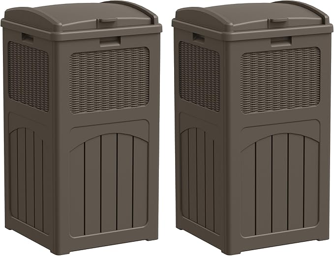 YESHOMY 2 Pack Outdoor Trash Can by SearchallYESHOMY
