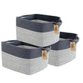 COMFY-HOMI 3Pack Cotton Rope Square Basket by COMFY-HOMI