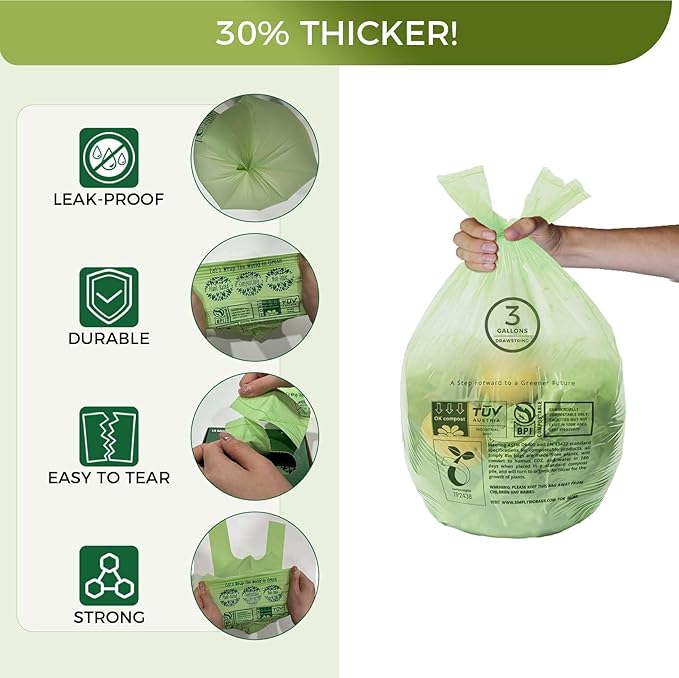 3 Gallon Compostable Trash Bags - Image 3