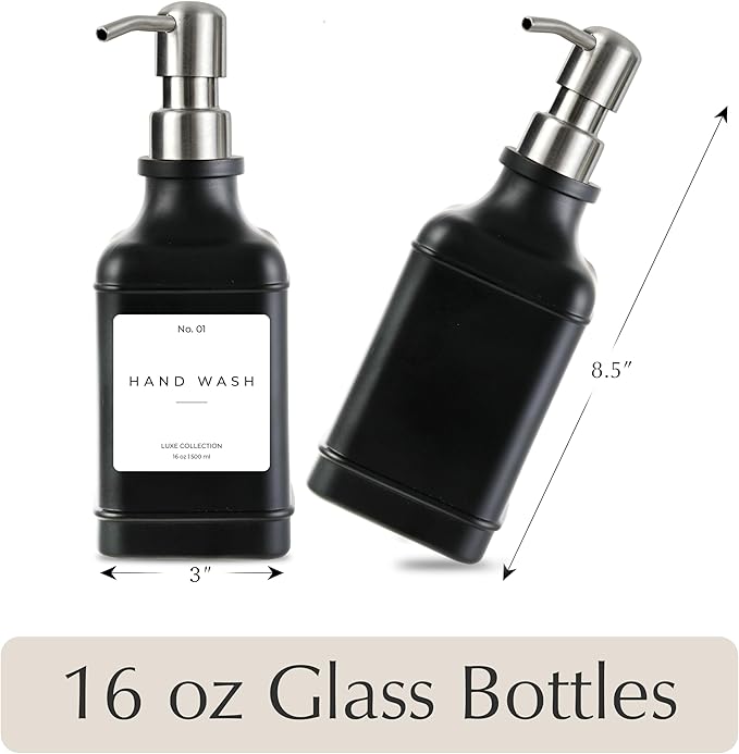 Emerson Essentials Soap Dispenser, Dish Soap Dispenser, Soap Bottle Bathroom Set - Image 2