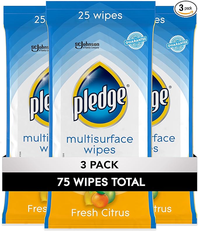 Pledge Multisurface Cleaning Wipes, pH Balanced, Fresh Citrus by Pledge