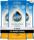 Pledge Multisurface Cleaning Wipes, pH Balanced, Fresh Citrus by Pledge