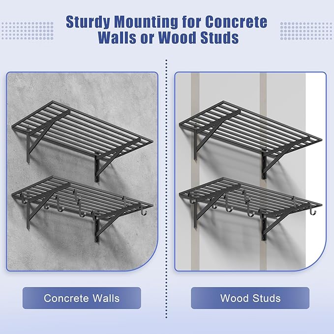 2-Pack 2x4ft Garage Shelving Wall Mounted, 400LB Capacity - Image 6