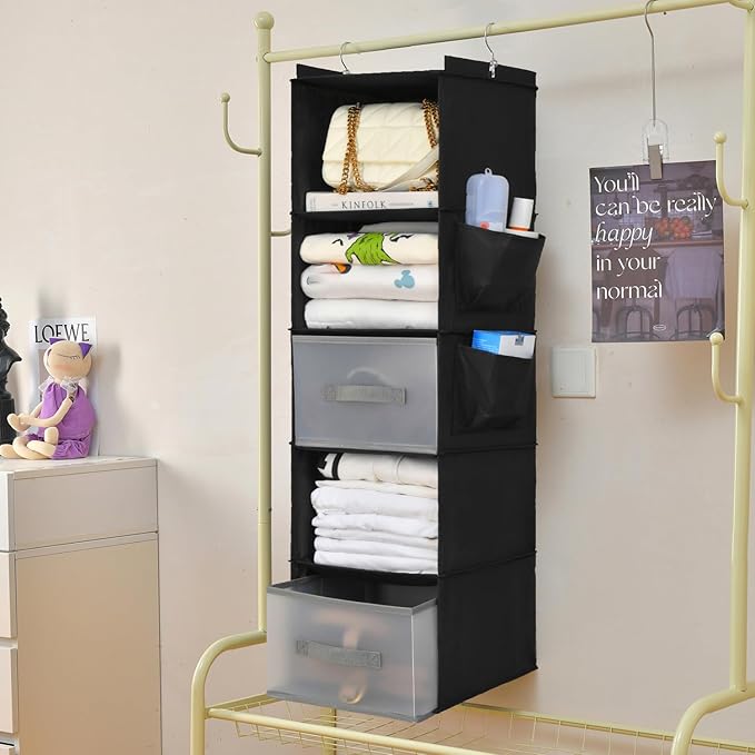 5-Layer Suspended Fabric Shelf Organizer, Equipped - Image 3