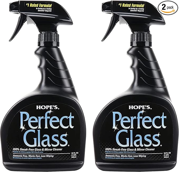 HOPE'S Perfect Glass Cleaner Spray, Streak-Free, Ammonia-Free Window, Tinted by Hopes