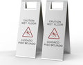 Stainless Steel Wet Floor Sign 2 Pack, 24 Inch Double-Sided Foldable Caution by CrazyAnt