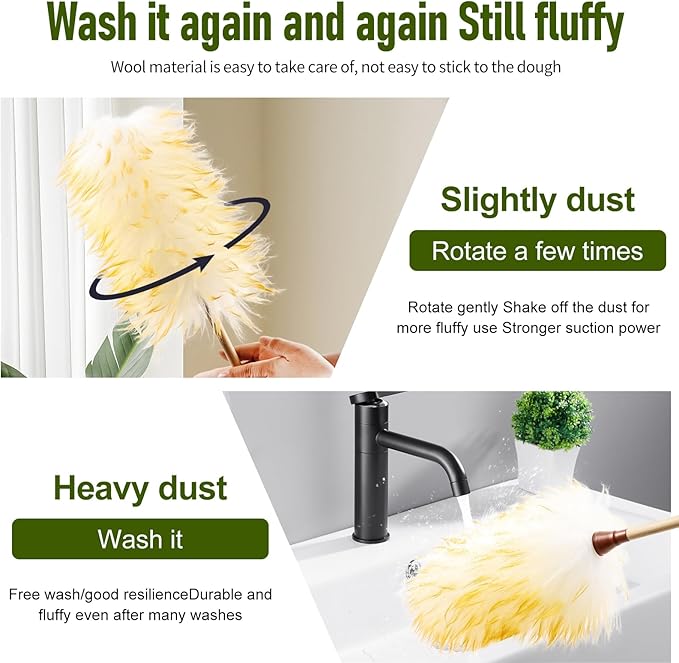 Natural Lambswool Duster 20 Inch Handheld - Image 5