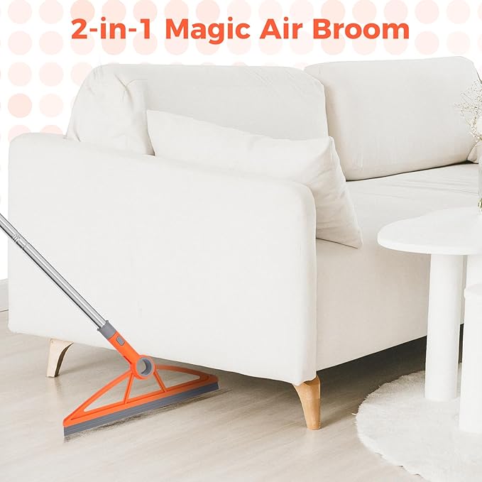 2-in-1 Air Broom, 180° Rotating 54 Inch Adjustable Silicone Rubber Broom - Image 7