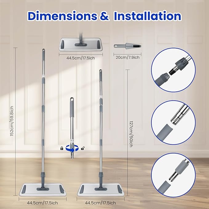 Microfiber Flat Mop for Floor Cleaning - Image 2