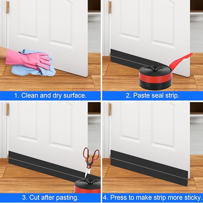 ToLanbbt Weather Stripping Silicone Door Seal Strip 2 in x 10 ft Door Draft - Image 6