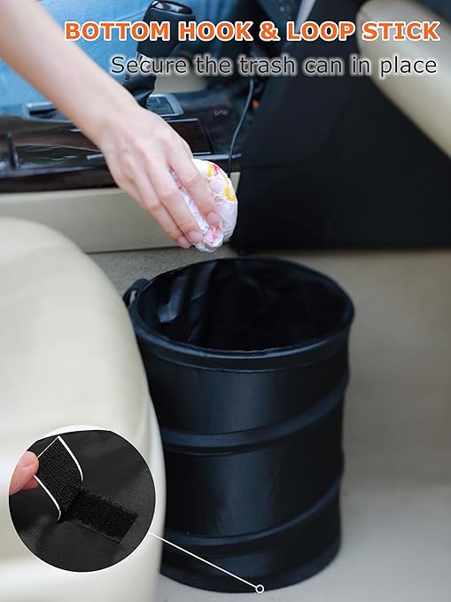 Ginsco 2 Gallons New Leakproof Car Trash Can, Compact Trash Can Pop-up - Image 6