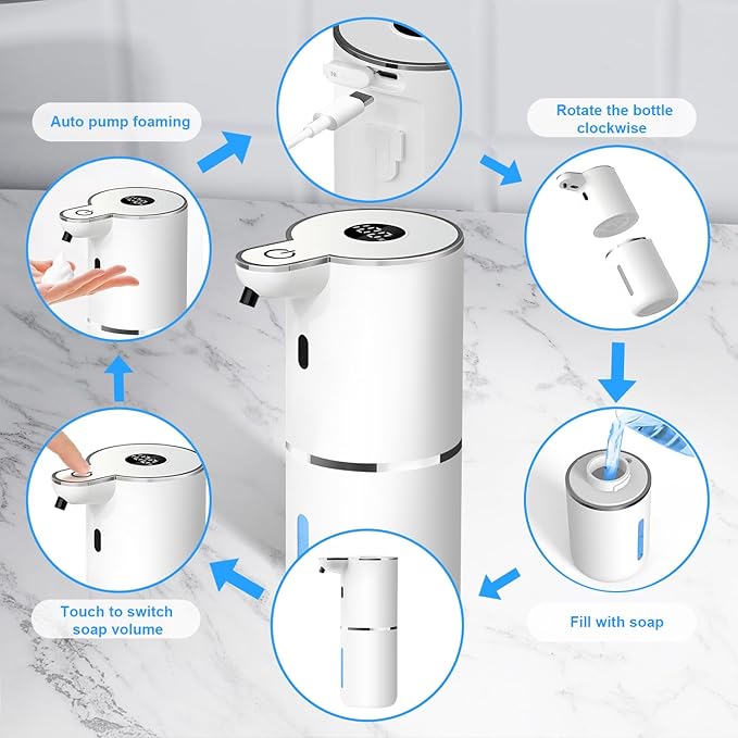 Automatic Foaming Soap Dispenser, 6 Level Adjustable Foam, Wall Mount Soap - Image 2