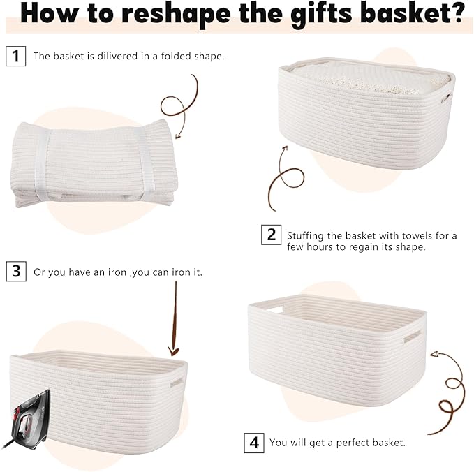 OIAHOMY Storage Basket for Shelves, Closet Cube Storage Bins Baskets for - Image 7