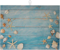 Seashells Starfish On Blue Wood Absorbent Microfiber Xl Dish Drying Mat by GOCGRVOfficialOnline