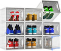 Shoe Storage Boxes Stackable, X-Large Plastic Clear Shoe Organizers by ADTO
