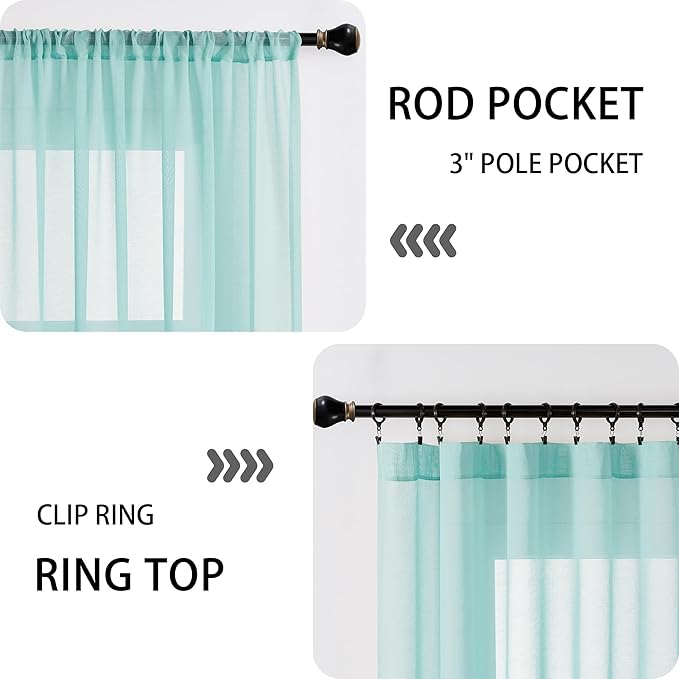 Tollpiz Sheer Curtains Closet Linen Textured Curtain Sheers Doorway Light - Image 5