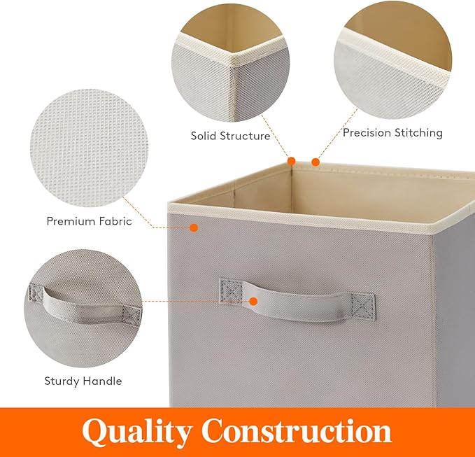 Lifewit 11 Inch Cube Storage Bins, 8 Packs Storage Cubes Foldable Decorative - Image 3