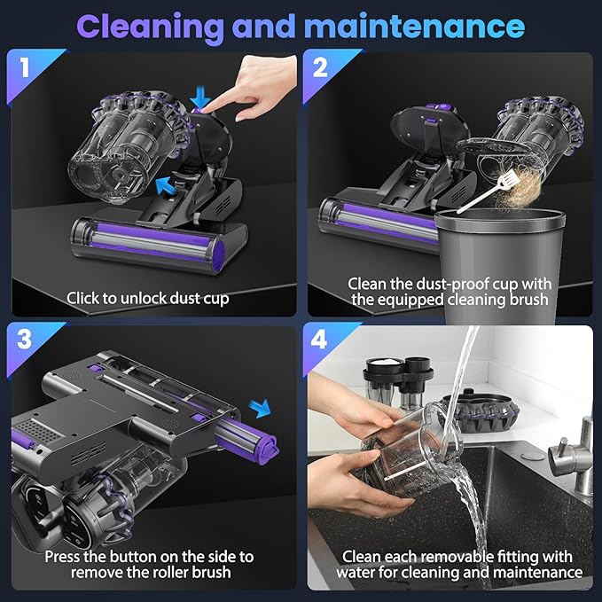 Mattress Vacuum Cleaner, 16Kpa Bed Vacuum Vleaner 253.7nm UV-C Light, 145°F Heat - Image 7