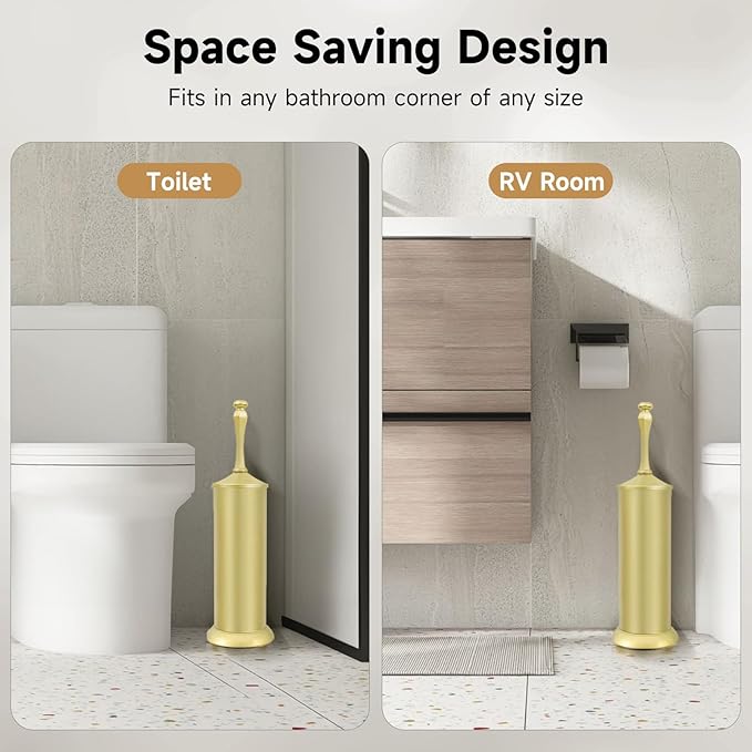 Gold Toilet Brush and Holder，Extra Long Handled Toilet Brush - Image 7