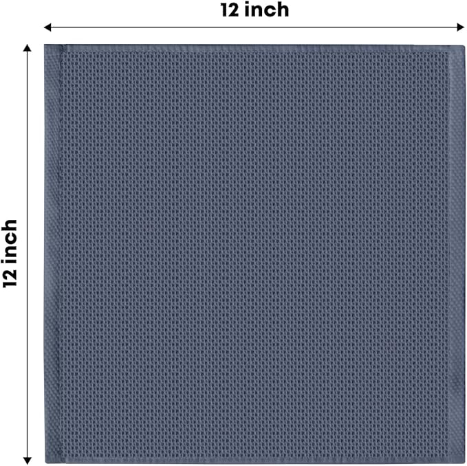 Artoid Mode 100% Cotton Dark Grey Waffle Weave Kitchen Dish Cloths, 12x12 Inch - Image 6