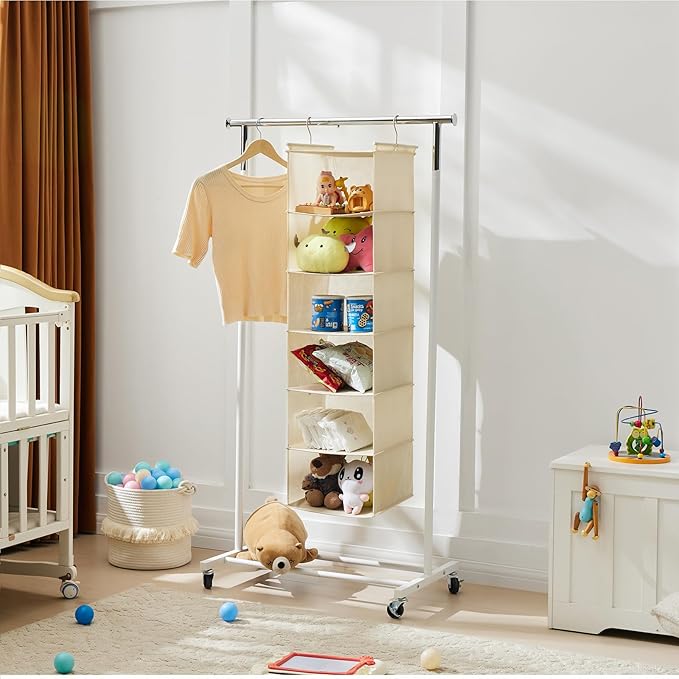 MAX Houser 6 Tier Shelf Hanging Closet Organizer, Cloth Hanging Shelf - Image 6