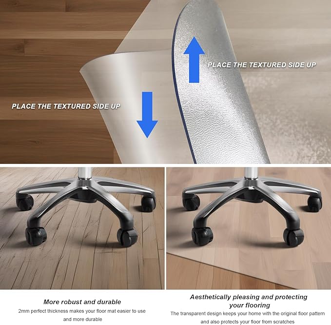 Azadx Chair Mat for Hardwood 60"x 36" Large Office Chair Mat for Hardwood - Image 5