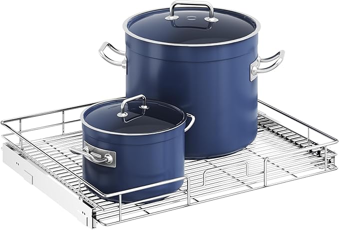 ROOMTEC Pull Out Cabinet Organizer, Cabinet Pull Out Shelves 25½" W x 21½" D by ROOMTEC