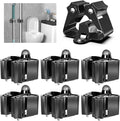 3-H Stainless Steel Broom Holder Wall Mount 6-Pack- Heavy Duty Mop Organizer by 3-H
