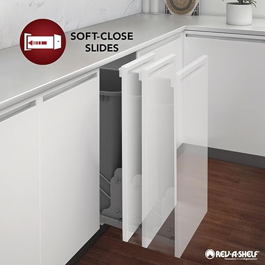 Rev-A-Shelf Pullout Trash Can for Kitchen Cabinet, Single 35 Qt Bin - Image 4