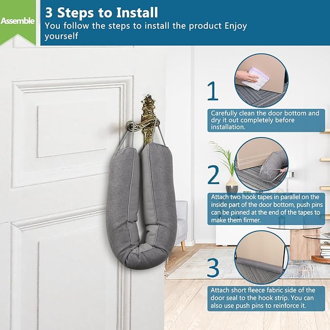 Triangular Under Door Draft Stopper 38 inch Heavy Duty Door Draft Blocker - Image 5