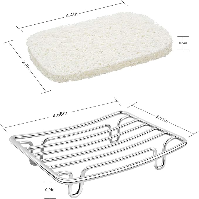 Bar Soap Dish Holder for Shower Bathroom Stainless Steel Rust Proof Self - Image 8