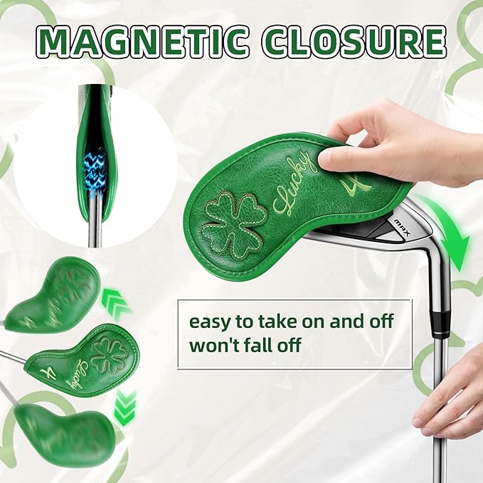 Golf Headcovers Golf Club Head Covers Four Leaf Clover Good Luck Charm - Image 3