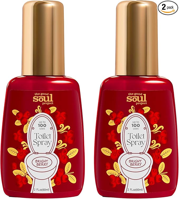 Holiday Toilet Spray, Bright Berry, 4 Fl.Oz, Travel Essentials, Bathroom Odor by THEGOODSOULPROJECT