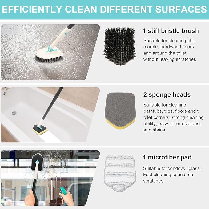 Cleaning Brush for Bathroom Kitchen Bathtube Toilet All Purpose Sponge Brush - Image 2