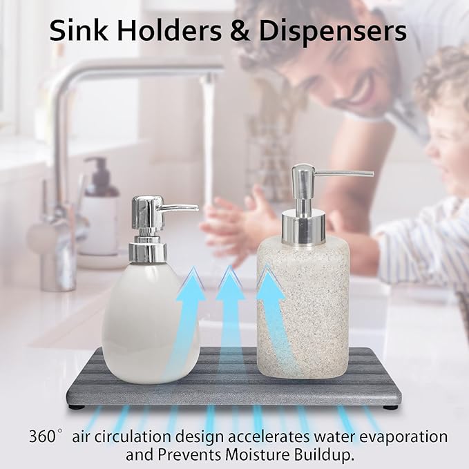 Set of 3 Diatomite Hand Soap Holder, Water Absorbing Stone Tray - Image 4