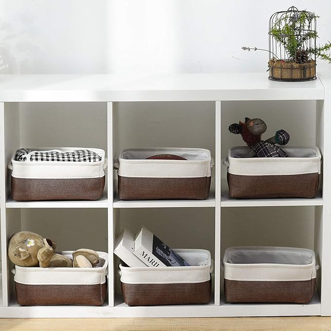 Small Storage Baskets for Shelves, Fabric Storage Baskets for Closet, - Image 8