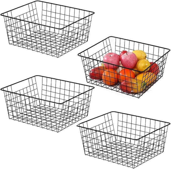 Kitchen Wire Baskets Farmhouse Decor Metal Food Storage Organizer, Household - Image 5