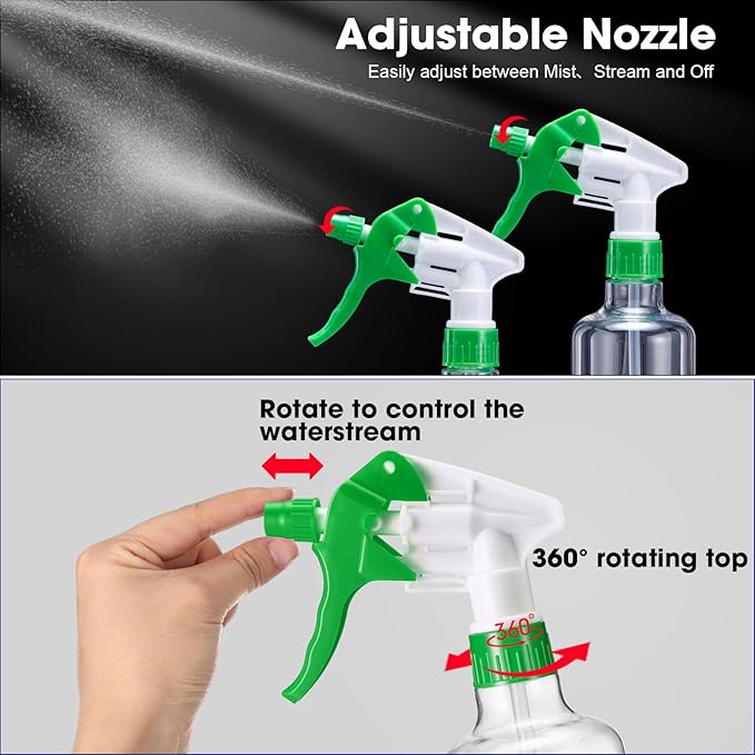Eccliy 12 Pcs 16 Oz Plastic Spray Bottle, Adjustable Empty Reusable Sprayer - Image 5