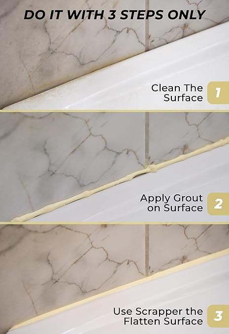 Tile Grout Repair, Cream 8.8 oz/250gr. Fast Drying Grout Repair Kit, Grout - Image 7