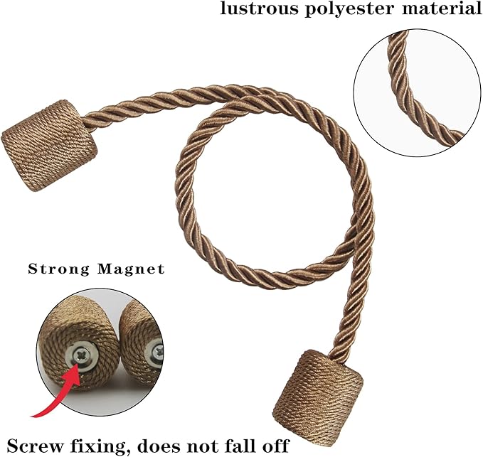 2 Pack Strong Magnetic Curtain Tiebacks Outdoor Elegant Decorative Tie Backs - Image 2