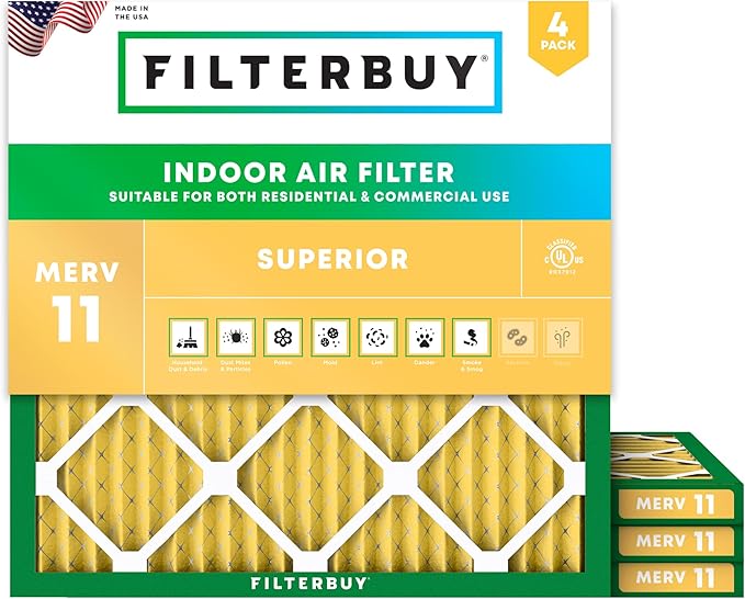 Filterbuy 18x18x1 Air Filter MERV 11 Allergen Defense Replacement, by Filterbuy