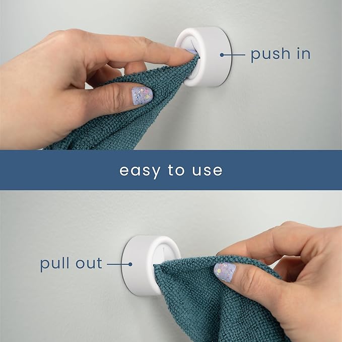 S&T INC. Round Adhesive Push Towel Hooks - Image 3