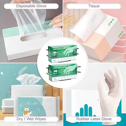 Glove Box Holder 2 Pack, Disposable Glove Dispenser Wall Mount, Metal Glove - Image 6